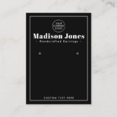 ロモダンミニマルゴ黒イヤリング表示カード 名刺 (正面)
