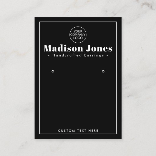 ロモダンミニマルゴ黒イヤリング表示カード 名刺 (正面)