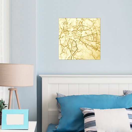 ロモダンーエレガントマクールイタリアの高級ギフトマップ 箔ポスター (インサイチュ (寝室))