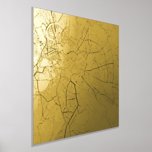 ロモダンーエレガントマクールイタリアの高級ギフトマップ 箔ポスター (レイダウン)