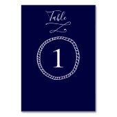 ロモダンープ航海のネイビー結婚ブルー テーブルナンバー (正面)