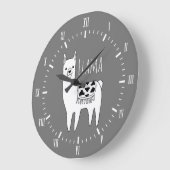 ロモダンーマ数字（黒と白） ラージ壁時計 (傾斜)