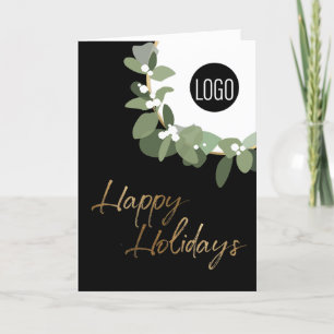 ロモダン企業のゴHappy Holidays垂直ホリ シーズンカード