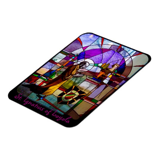 ロヨラの聖イグネイシャスのステンドグラス窓 マグネット (左側)