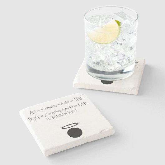 ロヨラ引用文石コースターのセント・イグネイシャス ストーンコースター (横)