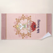 ロラバニーヨガロータスポーズ ビーチタオル (正面)