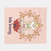 ロラバニーヨガロータスポーズ フリースブランケット (正面(横))