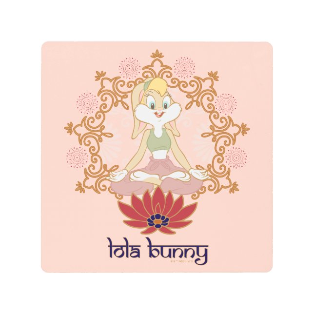 ロラバニーヨガロータスポーズ メタルプリント (正面)