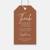 ロラブライダルシャワー、ベビーシャワーテラコッタの好意 ギフトタグ (正面)