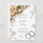 ロラルとツー結婚のリングや輪は洗練さ救れた 招待状 (正面)