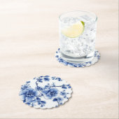 ロラル開花ナプキンス – ブルーブロッサム版 ペーパーコースター (インサイチュ)