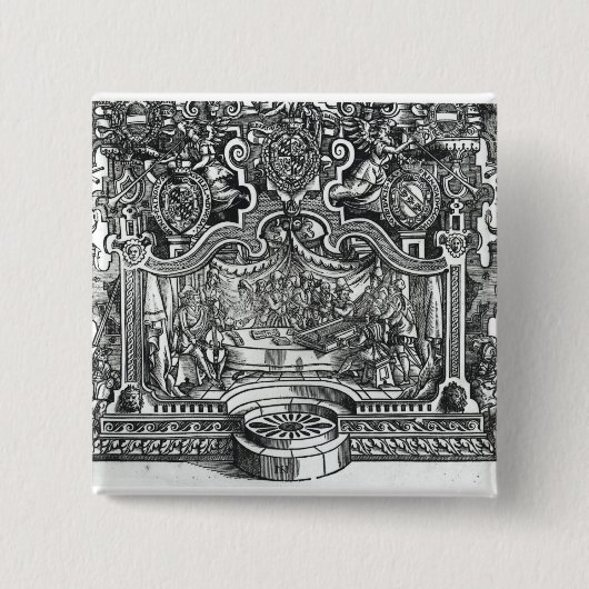 ロランドde Lassus著「混乱」のFrontispiece 缶バッジ (正面)