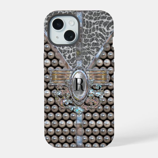 ロランヌ・ダズル・モノグラム iPhone 15ケース (裏面)