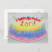 ロリのお誕生日ケーキの名刺 ポストカード (正面/裏面)