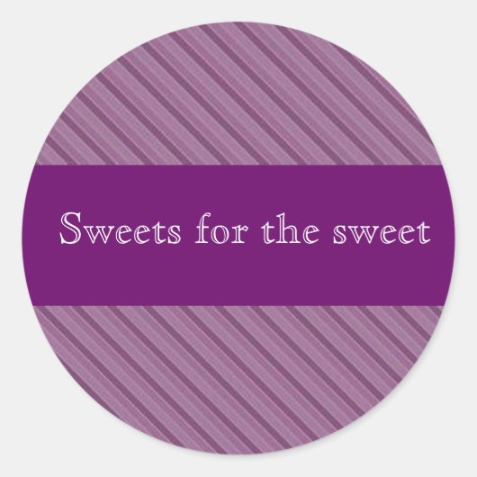 ロリパーソナライズされたスストライプタン用の紫色のシール ラウンドシール (正面)