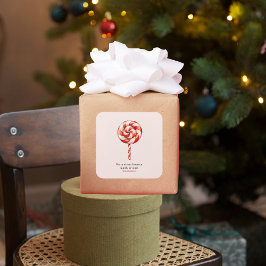 ロリポップクリスマスキャンディメリークリスマス スクエアシール