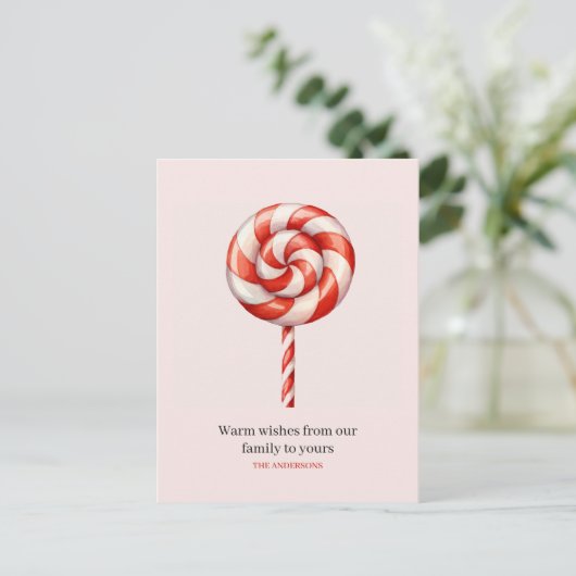 ロリポップクリスマスキャンディメリークリスマス ポストカード (スタンド正面)