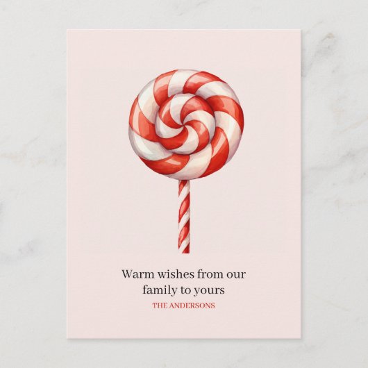 ロリポップクリスマスキャンディメリークリスマス ポストカード (正面)