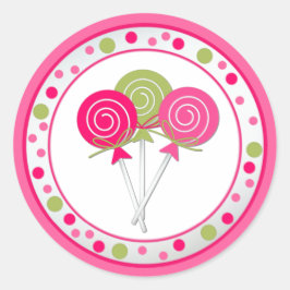 ロリポップバースデーパーティーステッカー ラウンドシール
