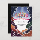 ロリポップ スイート キャンディーランド バースデー サンキューカード (正面/裏面)