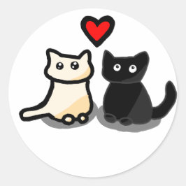 ロリータの夢の猫たち - 友情と愛 ラウンドシール