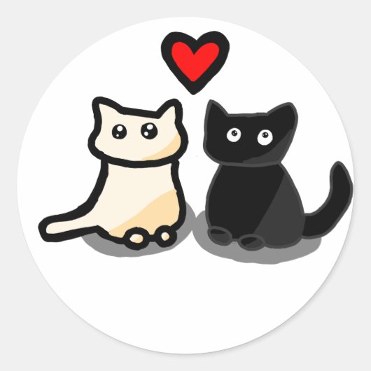 ロリータの夢の猫たち - 友情と愛 ラウンドシール (正面)