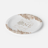 ロリーボホーベージュウィンターワンダーランドファースト誕生日 ペーパープレート (アングル)