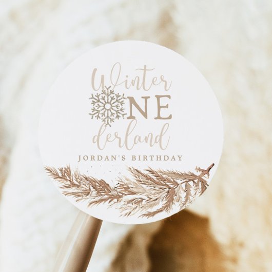 ロリーボホーベージュウィンターワンダーランドファースト誕生日 ラウンドシール