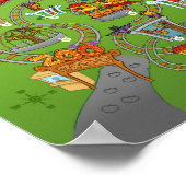 ロリーポリのモンスター「動物園の地図」ポスター(12x8) ポスター (角)