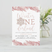 ロリー赤面ウィンターオンダーランドパイン1st誕生日 招待状 (スタンド正面)