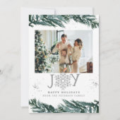 ロリー ウィンター パイン ジョイ フォト コラージュ クリスマス カード (正面)