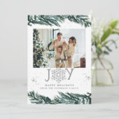 ロリー ウィンター パイン ジョイ フォト コラージュ クリスマス カード (スタンド正面)
