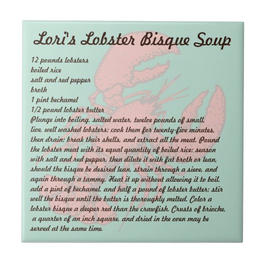 ロリ地方のロブスターのBisqueスープ タイル (正面)