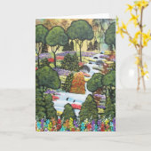 ロリ地方の挨拶状による愛によって囲まれる民芸 カード (黄色い花)