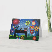 ロリ地方の挨拶状による態度の民芸猫 カード (正面)