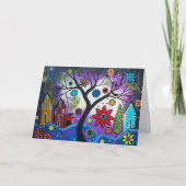 ロリ地方の挨拶状による民芸の虹のたそがれ カード (正面)