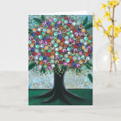 ロリ地方の挨拶状による私の心の民芸の春 カード (黄色い花)