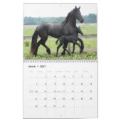ロリ地方アン著2019年のFriesianの馬のカレンダーの時 カレンダー (3月 2027)
