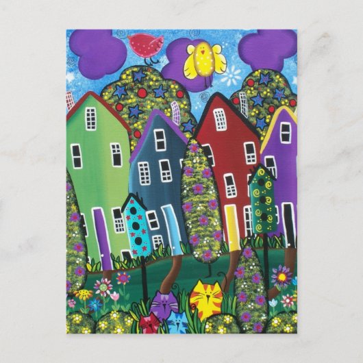 ロリ地方EVERETTの郵便はがきによる民芸の極楽鳥 ポストカード (正面)