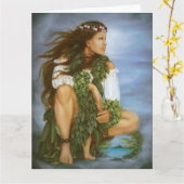 ロリ地方Higgins著絵を描く"Ka No'ono'o"。 8.5x11 カード (黄色い花)