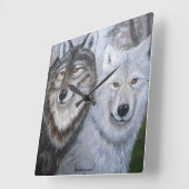 ロリ地方Karelsの良きパートナーのオオカミの柱時計の芸術 スクエア壁時計 (傾斜)