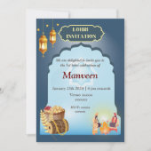 ロリ招待状グレイ&ブルー 招待状 (正面)