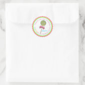 ロリ棒つきキャンデー – ホットカラー ラウンドシール (バッグ)