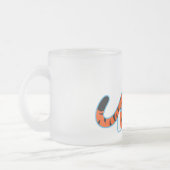 ロルの上にかわいい漫画の虎の曇りマグカップ フロストグラスマグカップ (左)