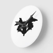 ロルシャッハインクブロット ラウンド壁時計 (傾斜)