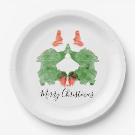 ロルシャッハインクロサンタ小人 ペーパープレート