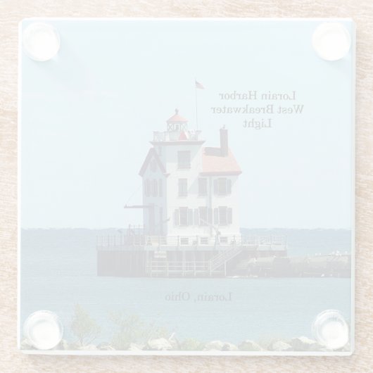 ロレインハーバーウェスト防波堤ライトガラスコースター ガラスコースター (裏面)