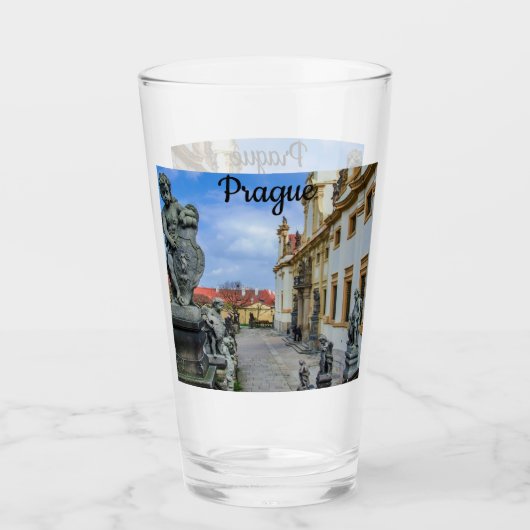 ロレト・プラハ教会の石天使と階段 タンブラーグラス (正面)