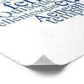 ロレムIpsum Word Cloud – ブルーバージョン ポスター (角)