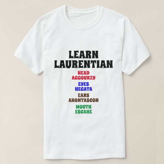 ロレンツォ語を学ぶ - 頭、目、耳、口 Tシャツ (デザイン正面)